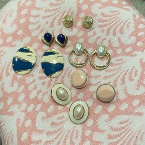 Chic Gold and Blue Women's Earrings Collection
